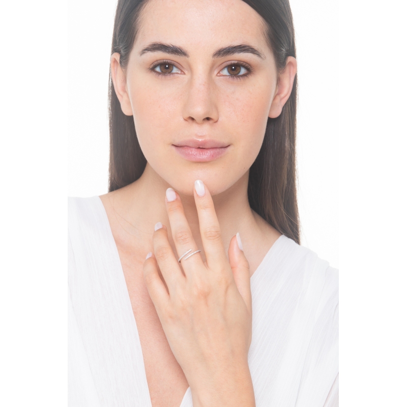 Bague Toi et Moi en or blanc 18 carats avec diamants