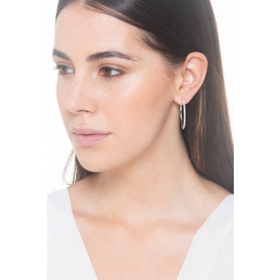 Grandes créoles diamants et or blanc 18k