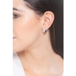 Créoles femme en or blanc avec diamants  2