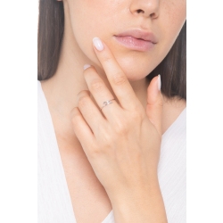 Bague solitaire en or blanc 18k avec diamant 0,04 ct 2