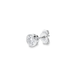 Mono boucle d'oreille en or blanc 18 carats avec zircon
