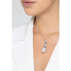 Collier en or blanc 18 ct avec ovales et diamants 2