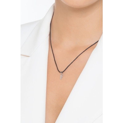 Pendentif avec initiale F Or blanc 18 carats