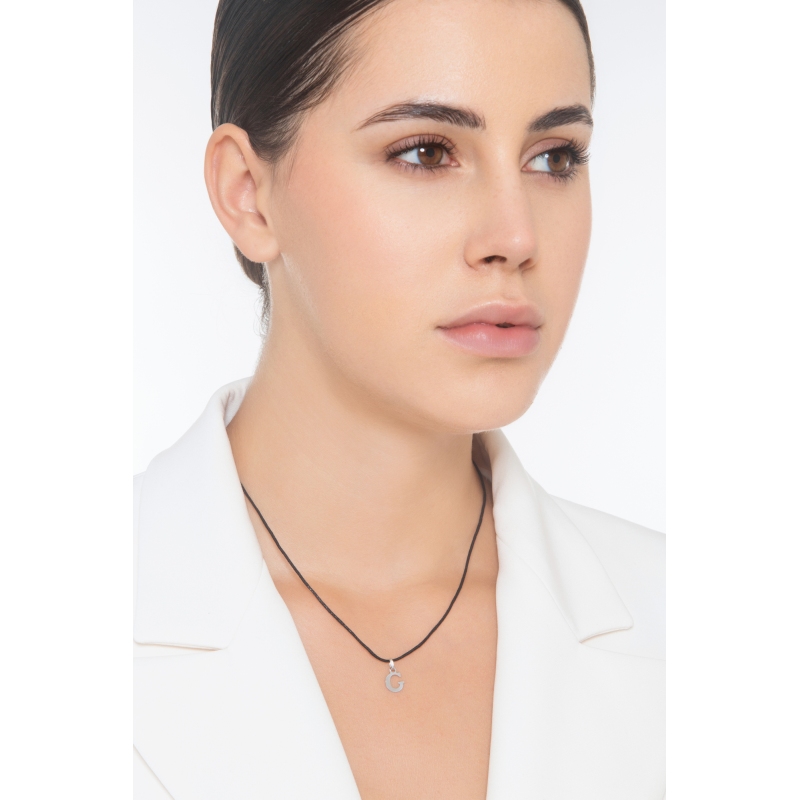 Pendentif avec initiale C Or blanc 18 kt