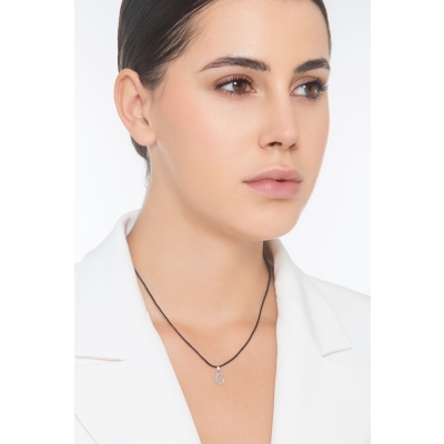 Pendentif avec initiale C Or blanc 18 kt