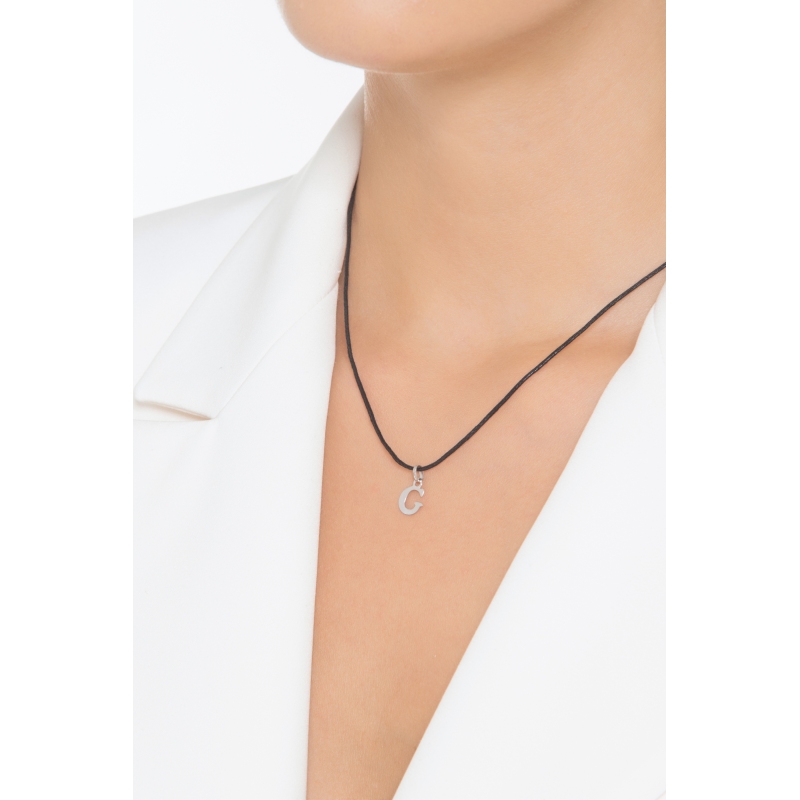 Pendentif avec initiale C Or blanc 18 kt