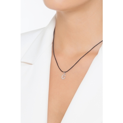 Pendentif avec initiale C Or blanc 18 kt