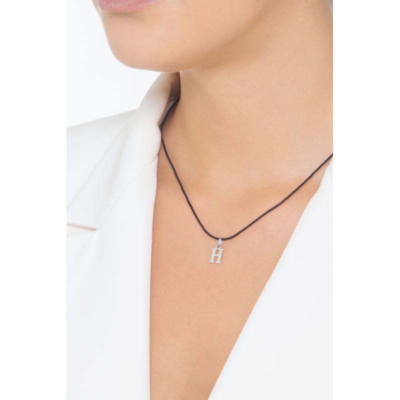 Pendentif avec initiale H Or blanc 18 carats