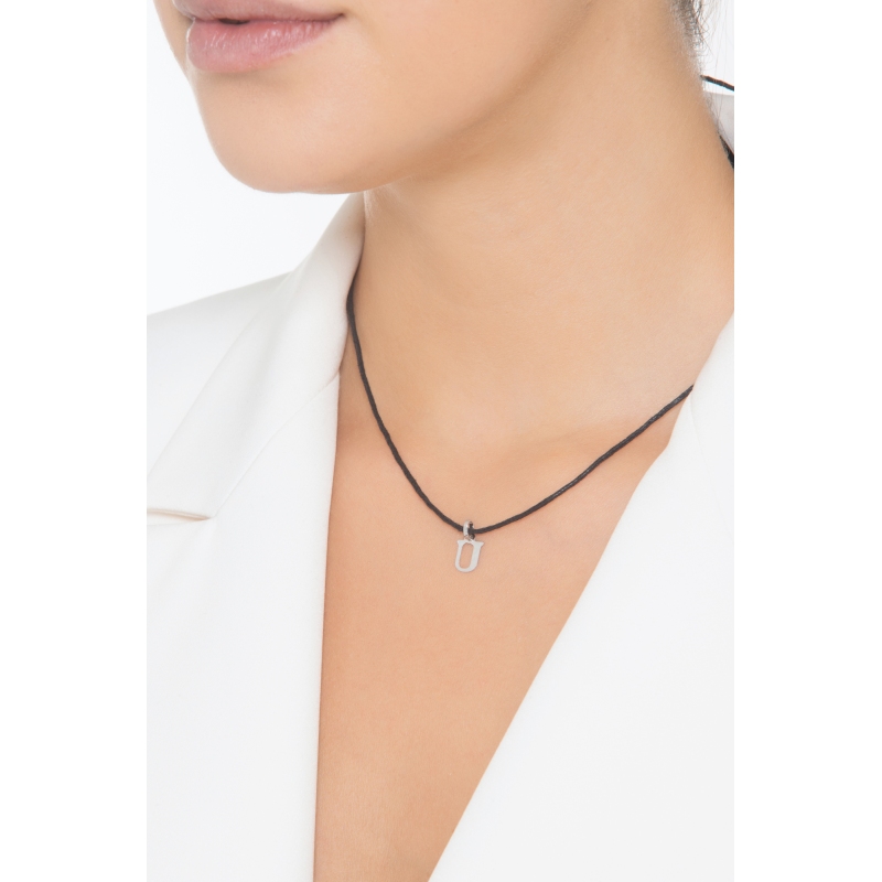 Pendentif avec initiale U Or blanc 18 carats