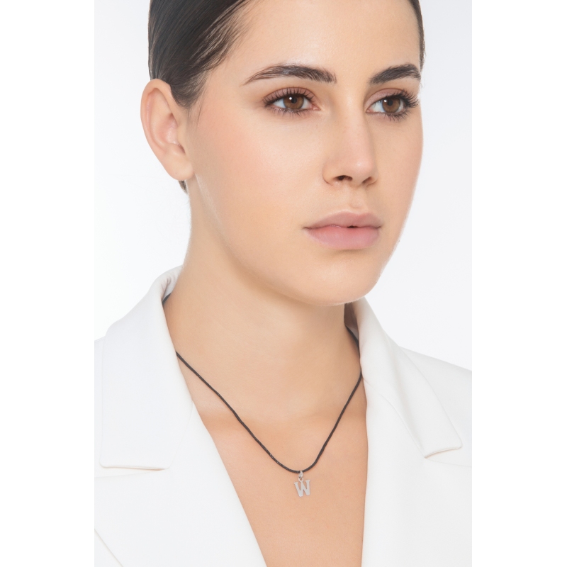 Pendentif avec initiale W Or blanc 18 carats