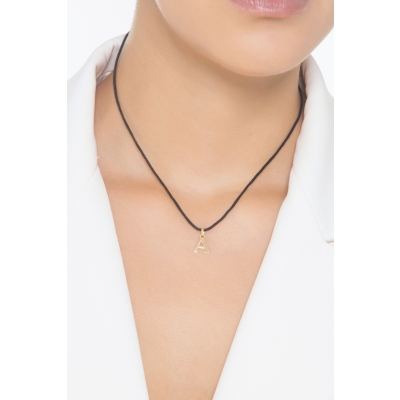 Pendentif lettre initiale A en or jaune 18 carat