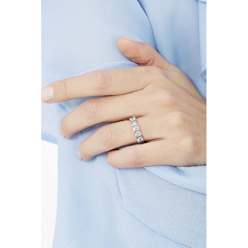 Bague demi alliance 5 diamants 1.25 ct en or 18 k