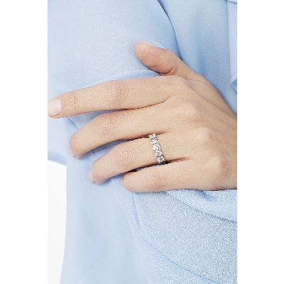 Bague demi alliance 5 diamants 1.25 ct en or 18 k