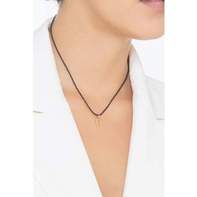 Pendentif avec la lettre initiale D en or jaune 18 carats
