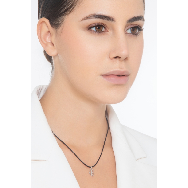 Pendentif avec initiale C Or blanc 18 carats