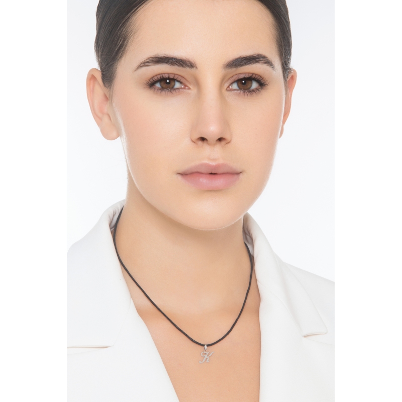 Pendentif avec initiale K Or blanc 18 carats