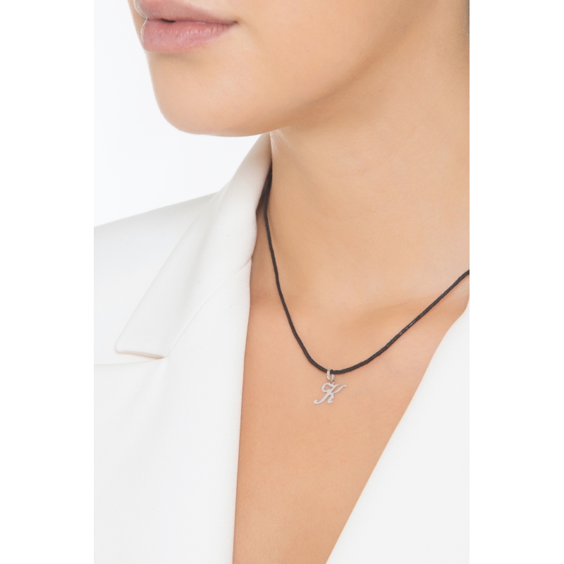 Pendentif avec initiale K Or blanc 18 carats