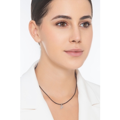 Pendentif avec initiale M Or blanc 18 carats