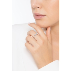 Bague trilogie avec diamants 0.75 ct en or blanc 18k 2