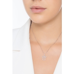 Collier en or blanc 18 carats avec pendentif ange en diamants  2
