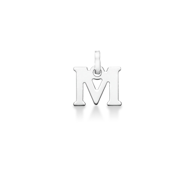 Pendentif lettre M en Or blanc 18 carats