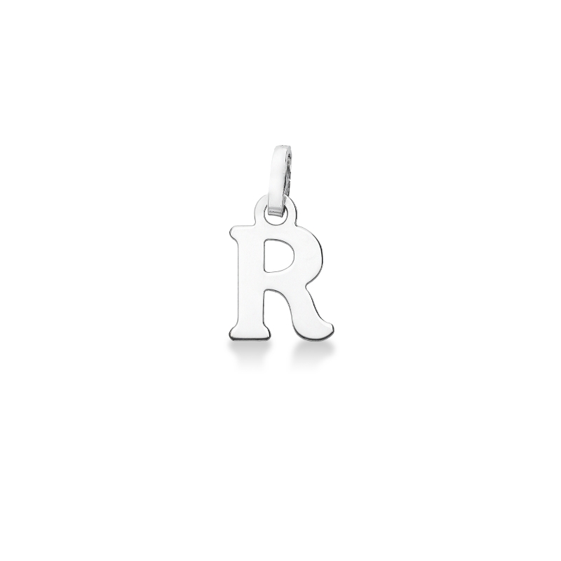 Pendentif avec initiale R Or blanc 18 carats  