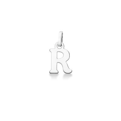 Pendentif avec initiale R Or blanc 18 carats  