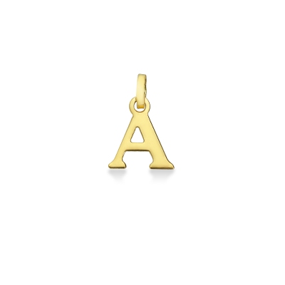 Pendentif lettre initiale A en or jaune 18 carat