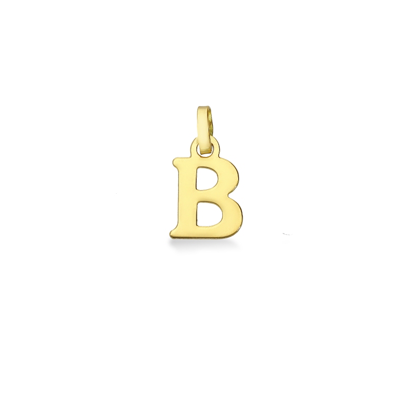 Pendentif avec la lettre initiale B en or jaune 18 carats