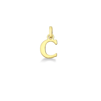 Pendentif avec la lettre initiale C en or jaune 18 carats.