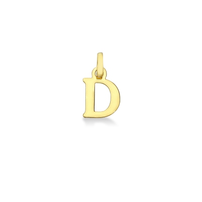 Pendentif avec la lettre initiale D en or jaune 18 carats