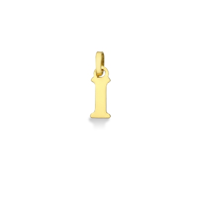 Pendentif avec la lettre initiale I en majuscule en or jaune 18 carats