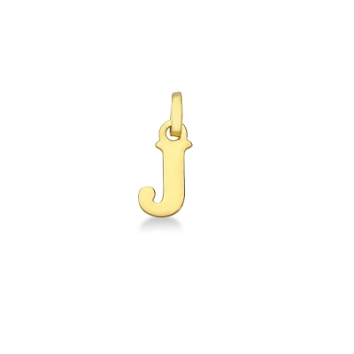 Pendentif avec la lettre initiale J en or jaune 18 carats