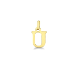 Pendentif avec lettre initiale U or jaune