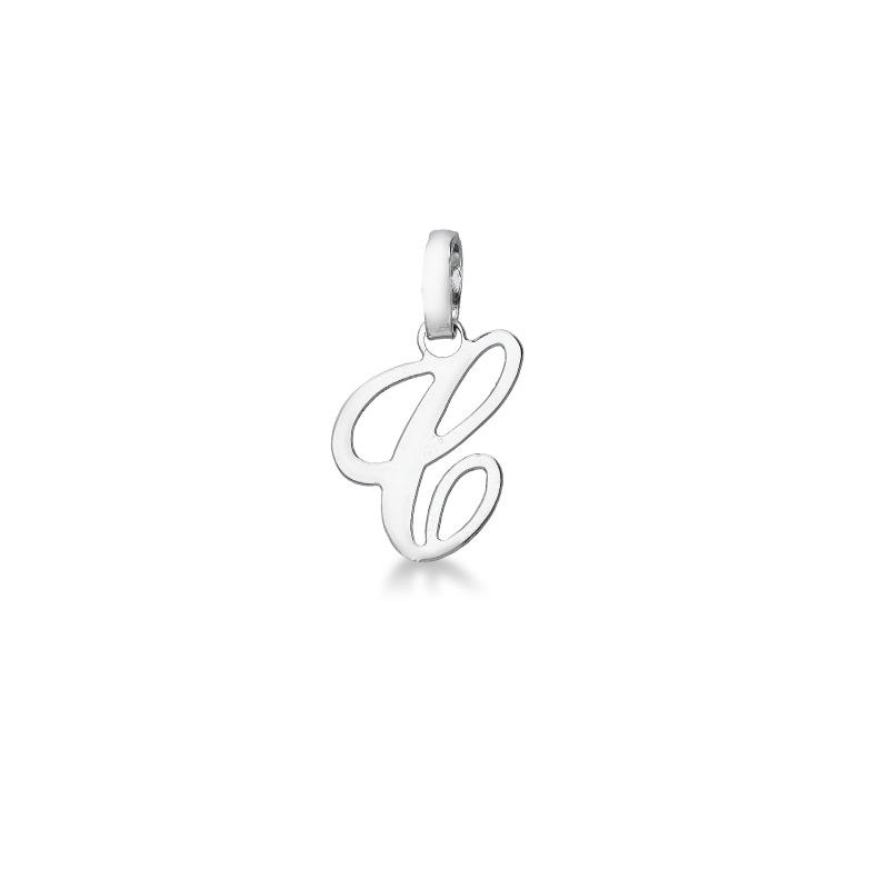 Pendentif avec initiale C Or blanc 18 carats