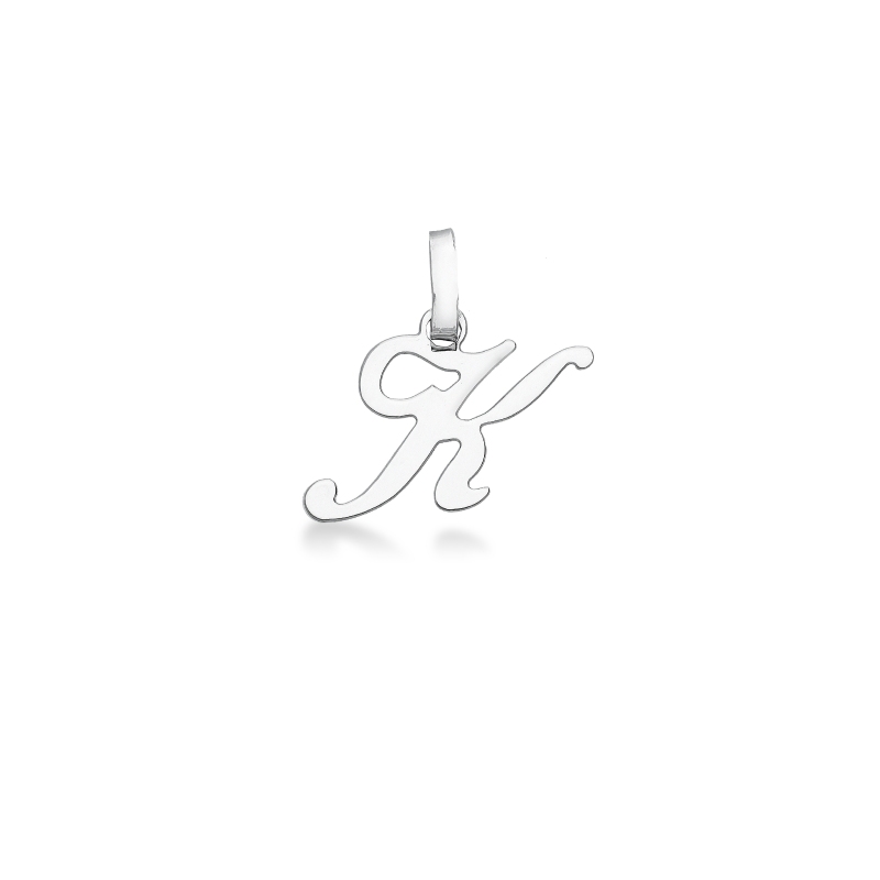 Pendentif avec initiale K Or blanc 18 carats