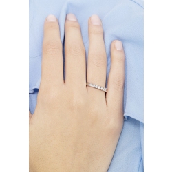 Bague demi-tour 7 diamants 0.25 ct en or blanc 18k 2