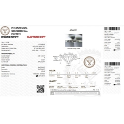 Diamant Certifié IGI  CT 0,40   F   VVS 1 2