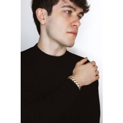 Bracelet homme en or jaune 18K avec zircons 2