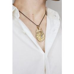 Pendentif Tête Lion Or Jaune 18K  2