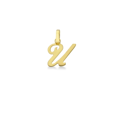 Pendentif avec lettre initiale U en or jaune 18k