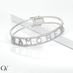 Bracelet rigide en or blanc 18k personnalisable