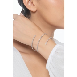 Bracelet semi-rigide à ressort avec rangée de diamants 2