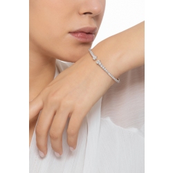Bracelet rigide en or blanc 18 carats avec diamants en escalier 2