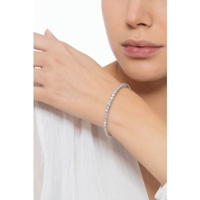 Bracelet femme semi-rigide en or blanc 18 ct avec diamants 