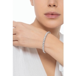 Bracelet semi-rigide femme en or blanc 18 carats avec diamants  2