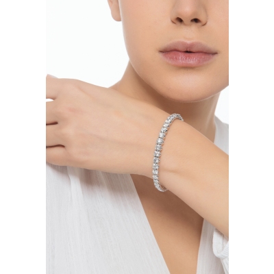 Bracelet semi-rigide femme en or blanc 18 carats avec diamants 