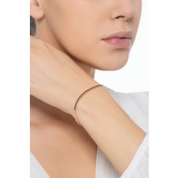 Bracelet homme semi-rigide en or rose 18k avec diamants noirs 2