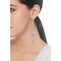 Boucles d'oreilles pendantes en or blanc 18 carats es diamants taille poire GIA 2