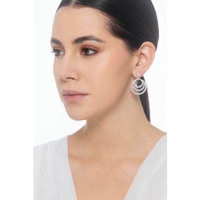 Boucles d’oreilles en or blanc 18 carats et diamants 
